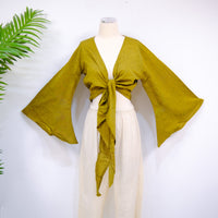 Solid Cotton Wrap Top