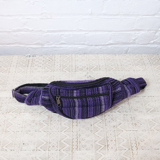Stripey Cotton Unisex Fanny Pack
