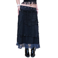 Fairy Grunge Cotton Wrap Maxi Skirt
