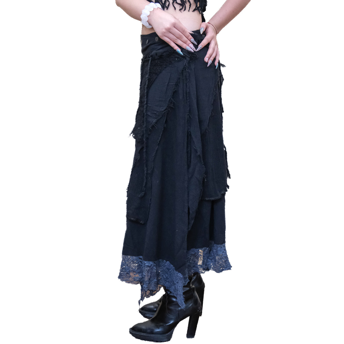 Fairy Grunge Cotton Wrap Maxi Skirt