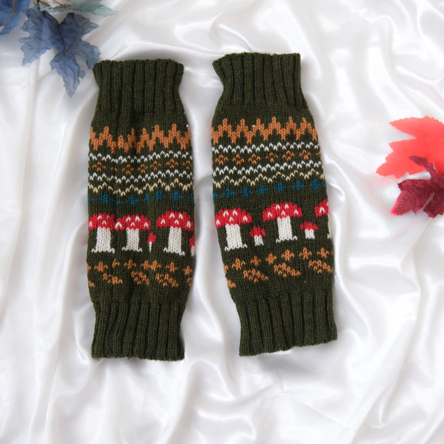 Handknit Mushroom Woodland Legwarmer
