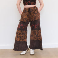 Paisley Boho Embroidered Flowy Wide Leg  Pants