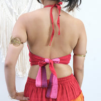 Rainbow Pride Reversible Cotton Halter Top