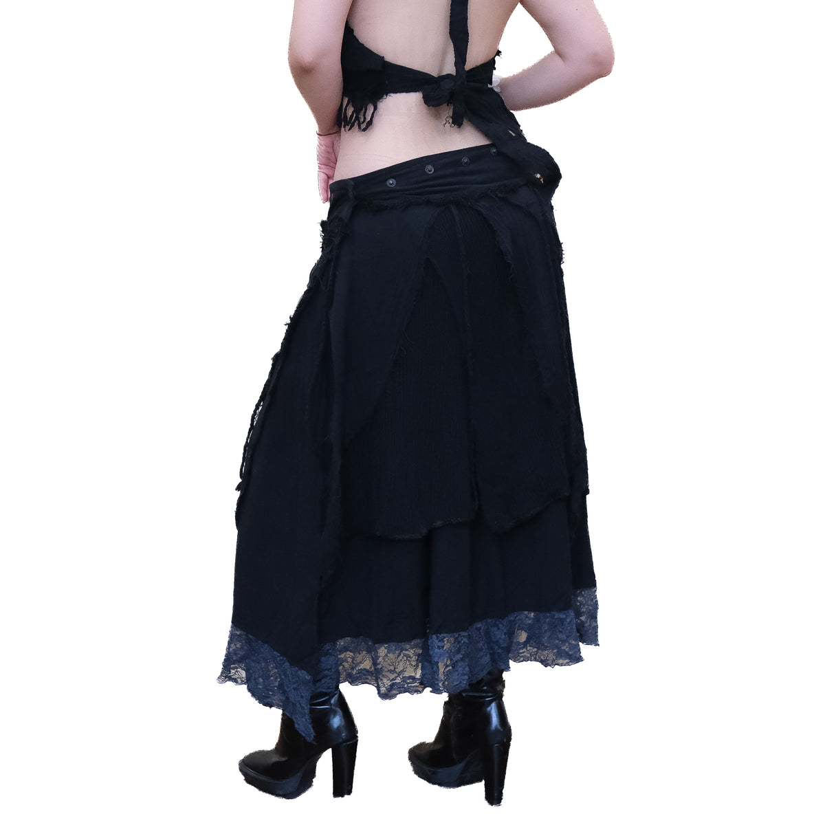 Fairy Grunge Cotton Wrap Maxi Skirt