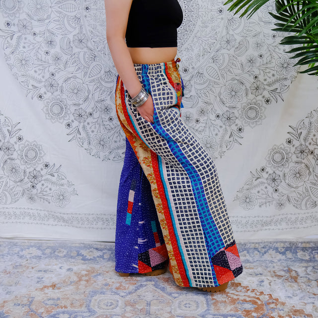 Kantha Stitched Bliss Wide Leg Pants