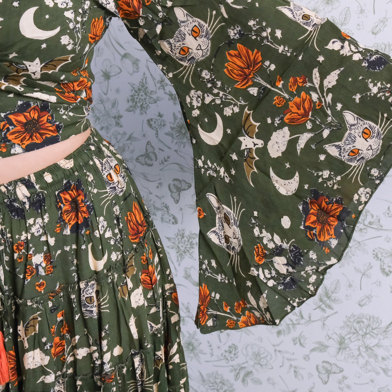 Luna Mystic Witchy Skirt and Bell Sleeve Top