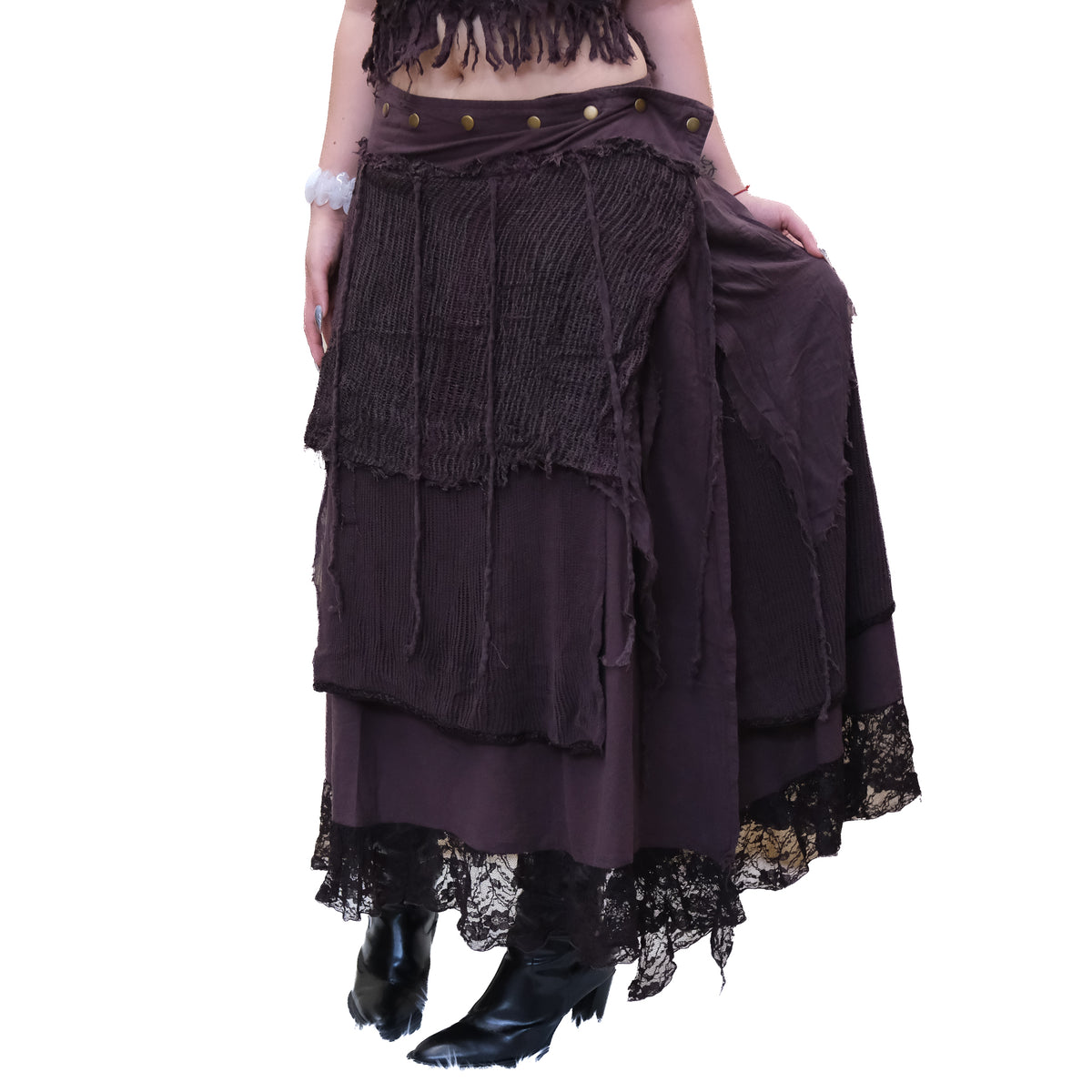 Fairy Grunge Cotton Wrap Maxi Skirt