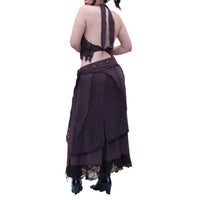 Boho Fairy Layered Festival Wrap Skirt Set with Halter Top