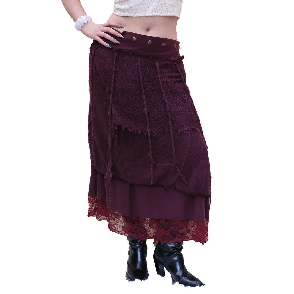 Fairy Grunge Cotton Wrap Maxi Skirt