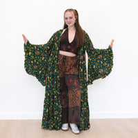 Whimsical Butterfly Garden Duster with Ruffle Bell Sleeves