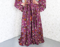 Celestial Cat Moon Tiered Maxi Skirt