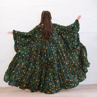 Whimsical Butterfly Garden Duster with Ruffle Bell Sleeves