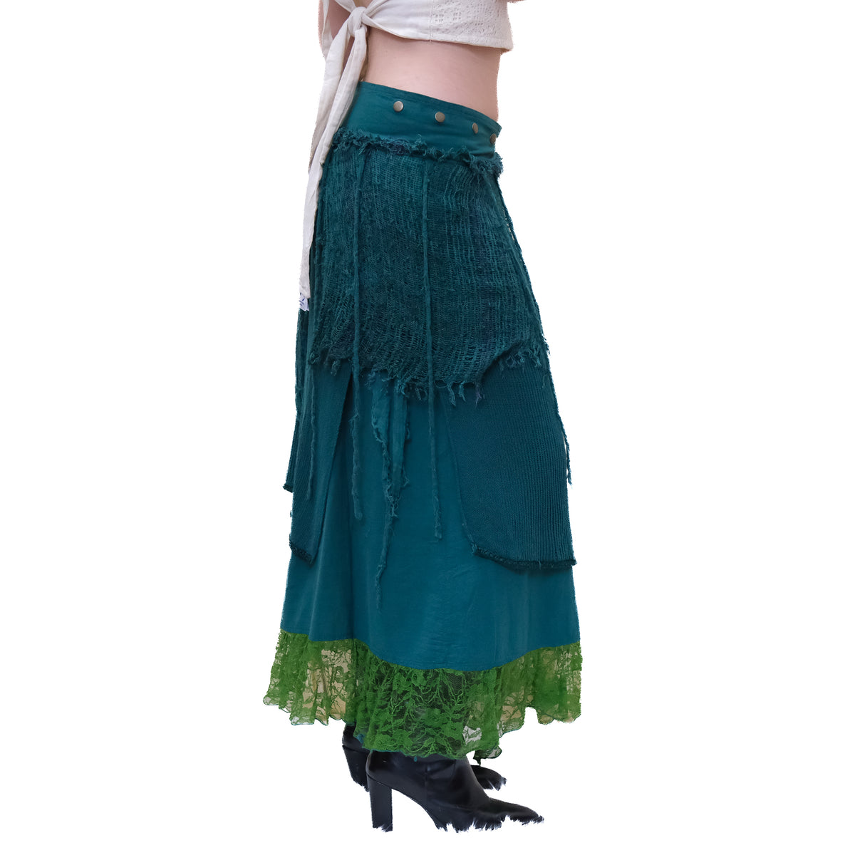 Fairy Grunge Cotton Wrap Maxi Skirt