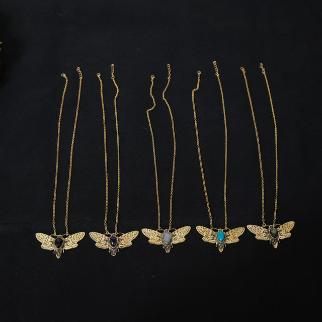 Boho Butterfly Crystal Necklace