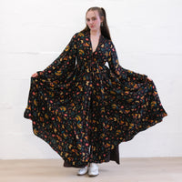 Whimsical Butterfly Garden Duster with Ruffle Bell Sleeves