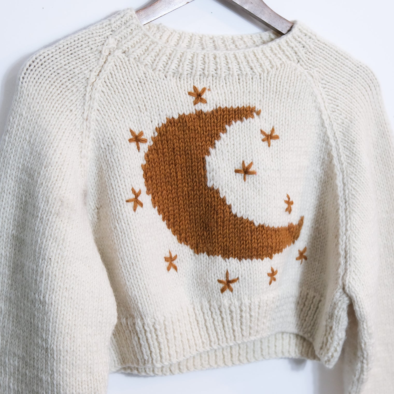 Celestial Crescent Moon Knit Crop
