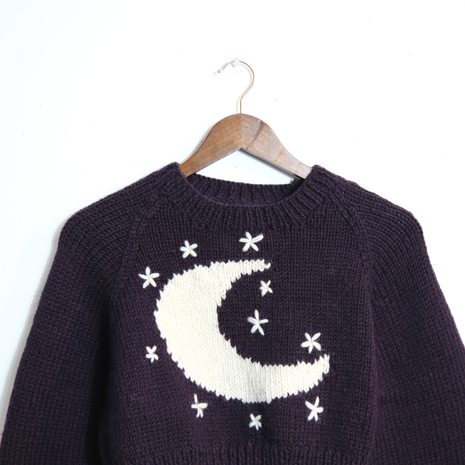 Celestial Crescent Moon Knit Crop