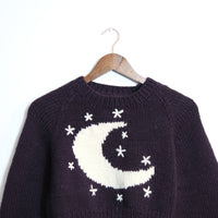 Celestial Crescent Moon Knit Crop