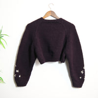 Celestial Crescent Moon Knit Crop
