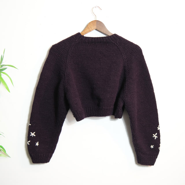 Celestial Crescent Moon Knit Crop