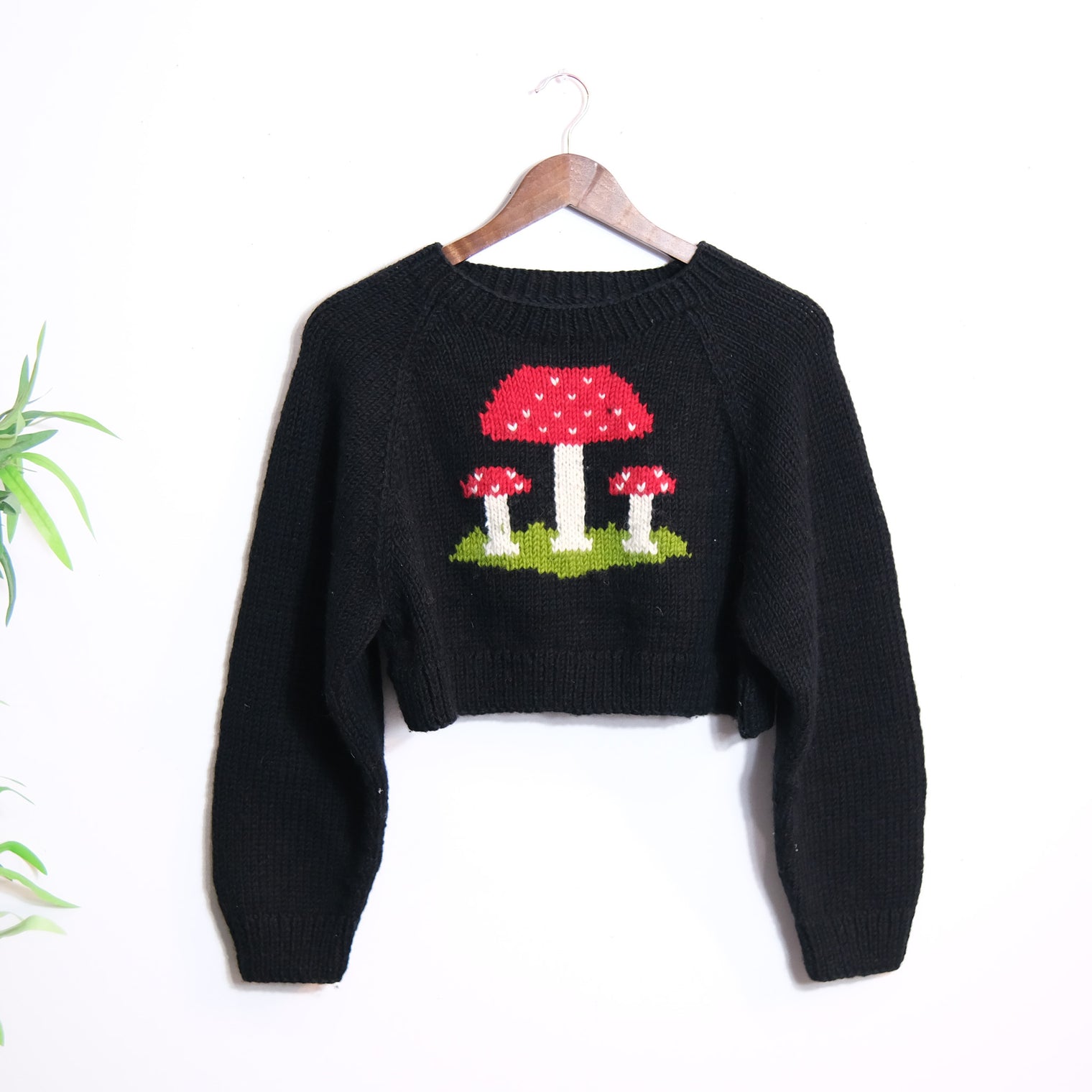 Fairycore Mushroom Knit Crop Sweater