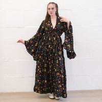 Whimsical Butterfly Garden Duster with Ruffle Bell Sleeves