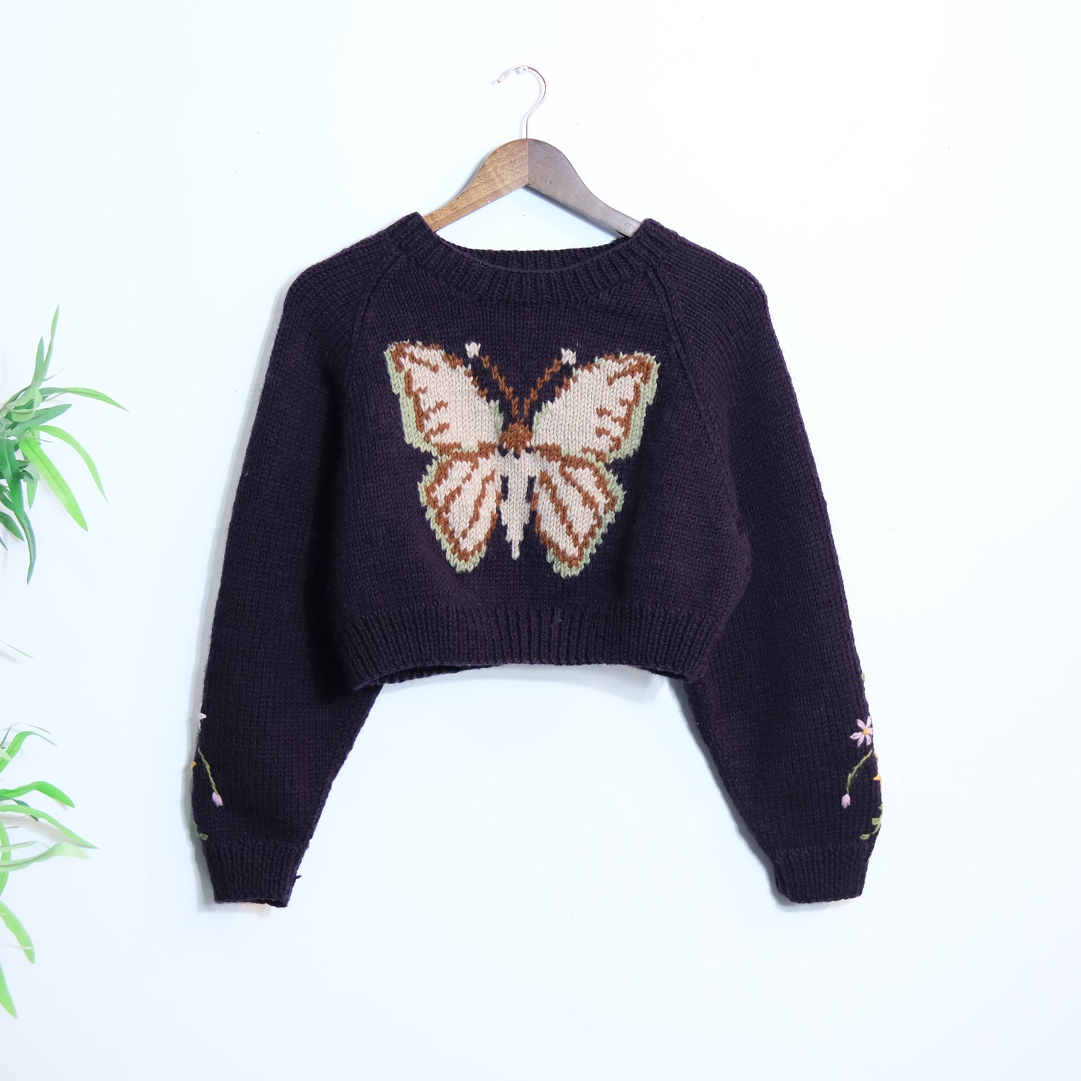 Butterfly Meadow Knit Crop Sweater