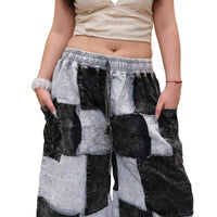 Patchwork Corduroy Wide Leg Pants
