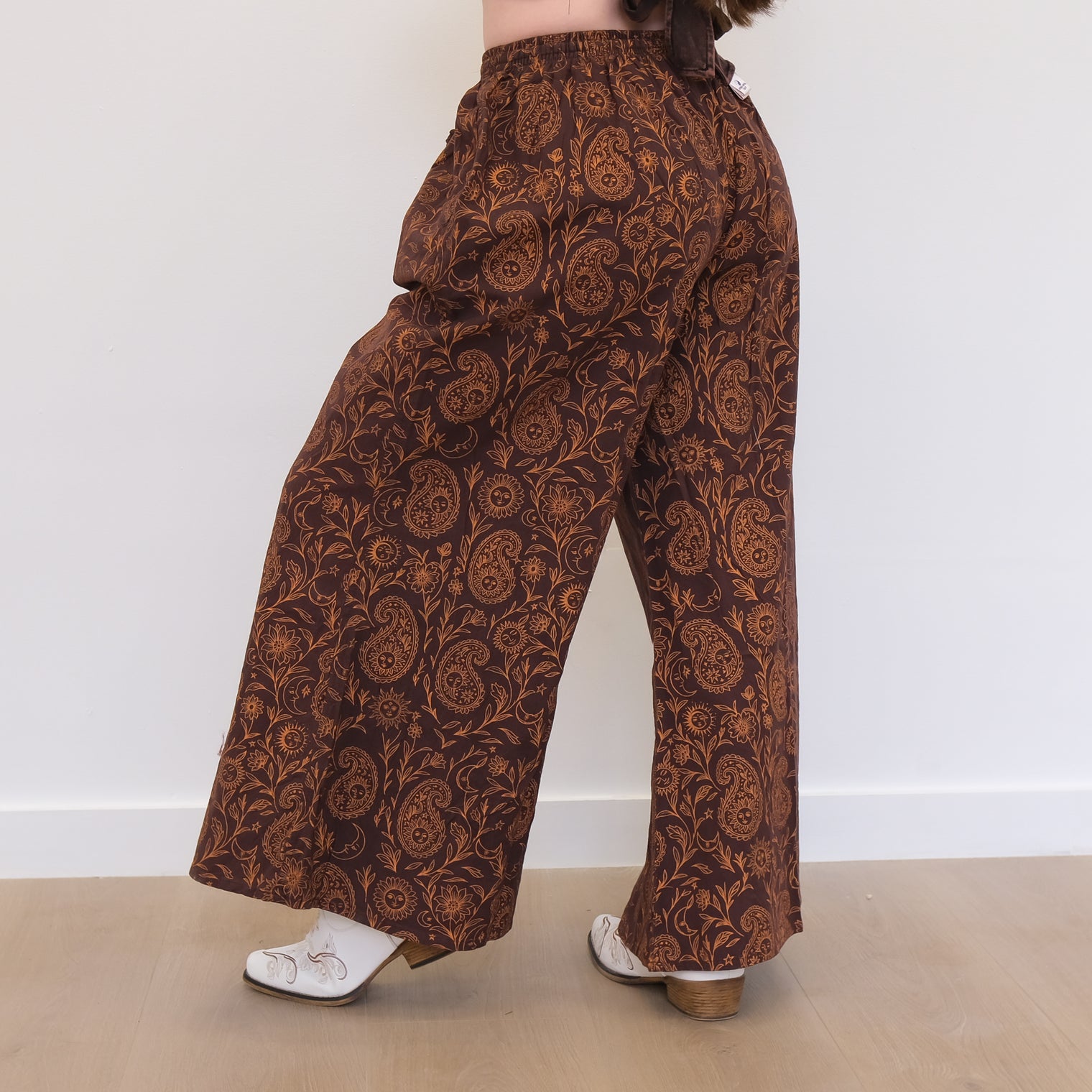 Flowy Paisley Boho Cotton Wide Leg Pants