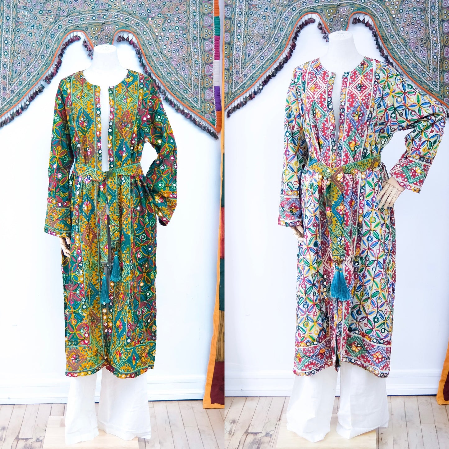 Hand Embroidered Reversible Kimono/Duster