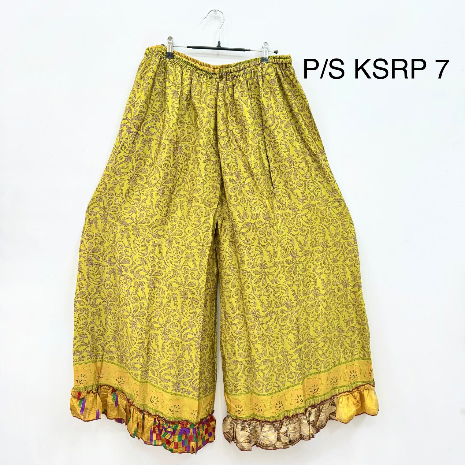 One of a Kind Recycled Plus Size Sari Flowy Boho Pants