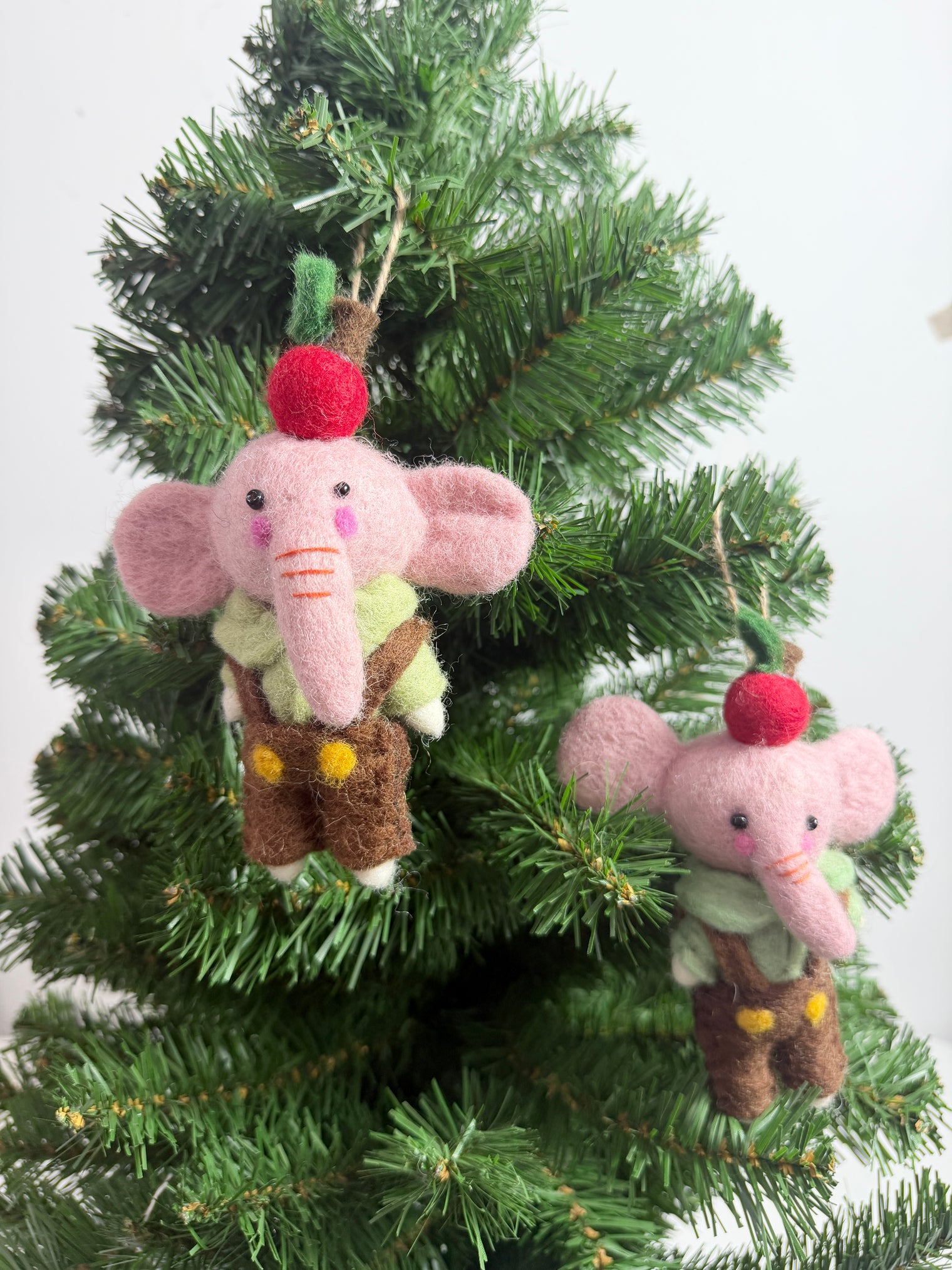 Handmade Felt Elephant Christmas Ornament