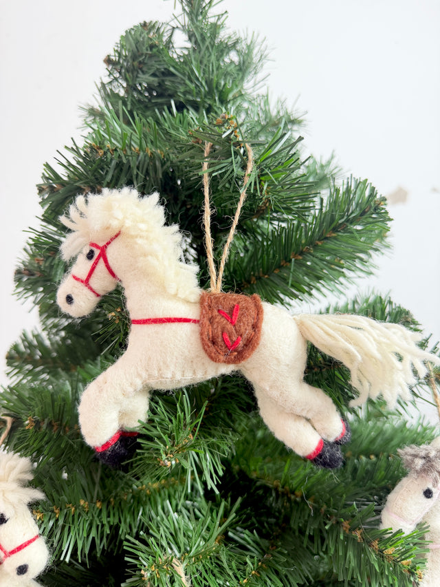 Handmade Felt Horse Ornament