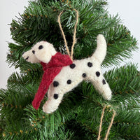 Handmade Felt Dalmatian Dog Christmas Ornament