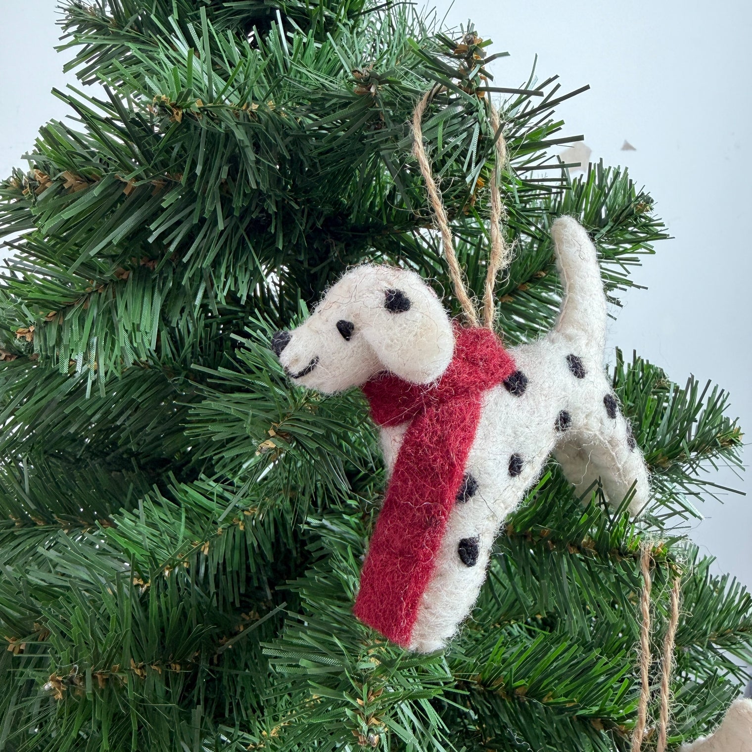 Handmade Felt Dalmatian Dog Christmas Ornament