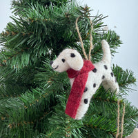 Handmade Felt Dalmatian Dog Christmas Ornament