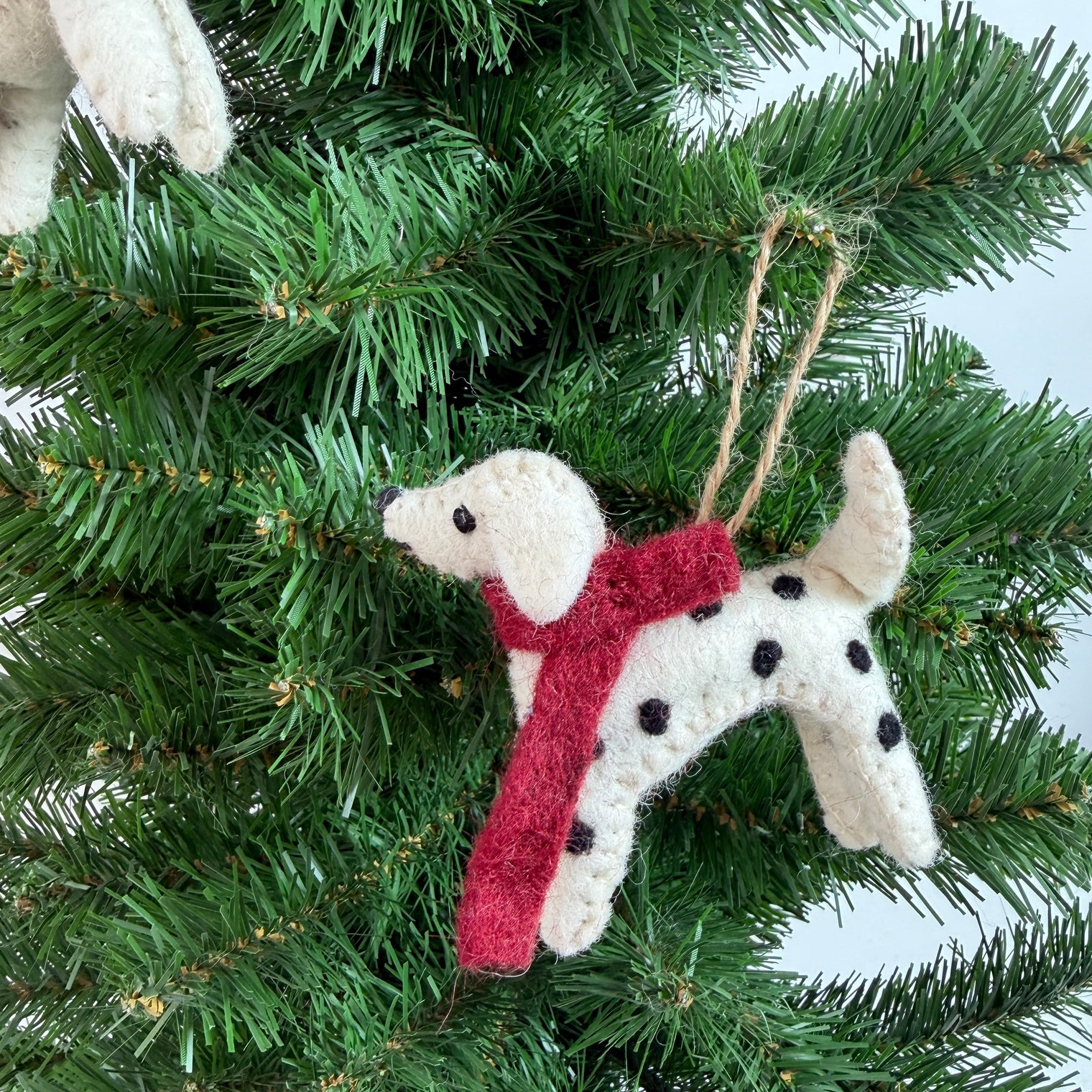 Handmade Felt Dalmatian Dog Christmas Ornament