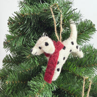 Handmade Felt Dalmatian Dog Christmas Ornament