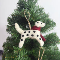 Handmade Felt Dalmatian Dog Christmas Ornament