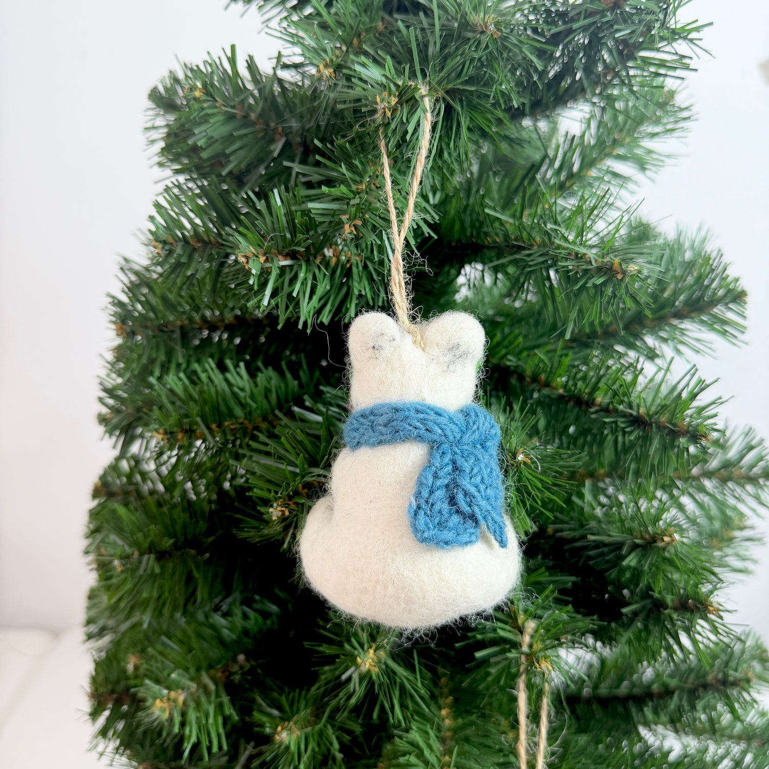 Handmade Needle Felted Bear Christmas Ornament