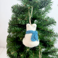 Handmade Needle Felted Bear Christmas Ornament