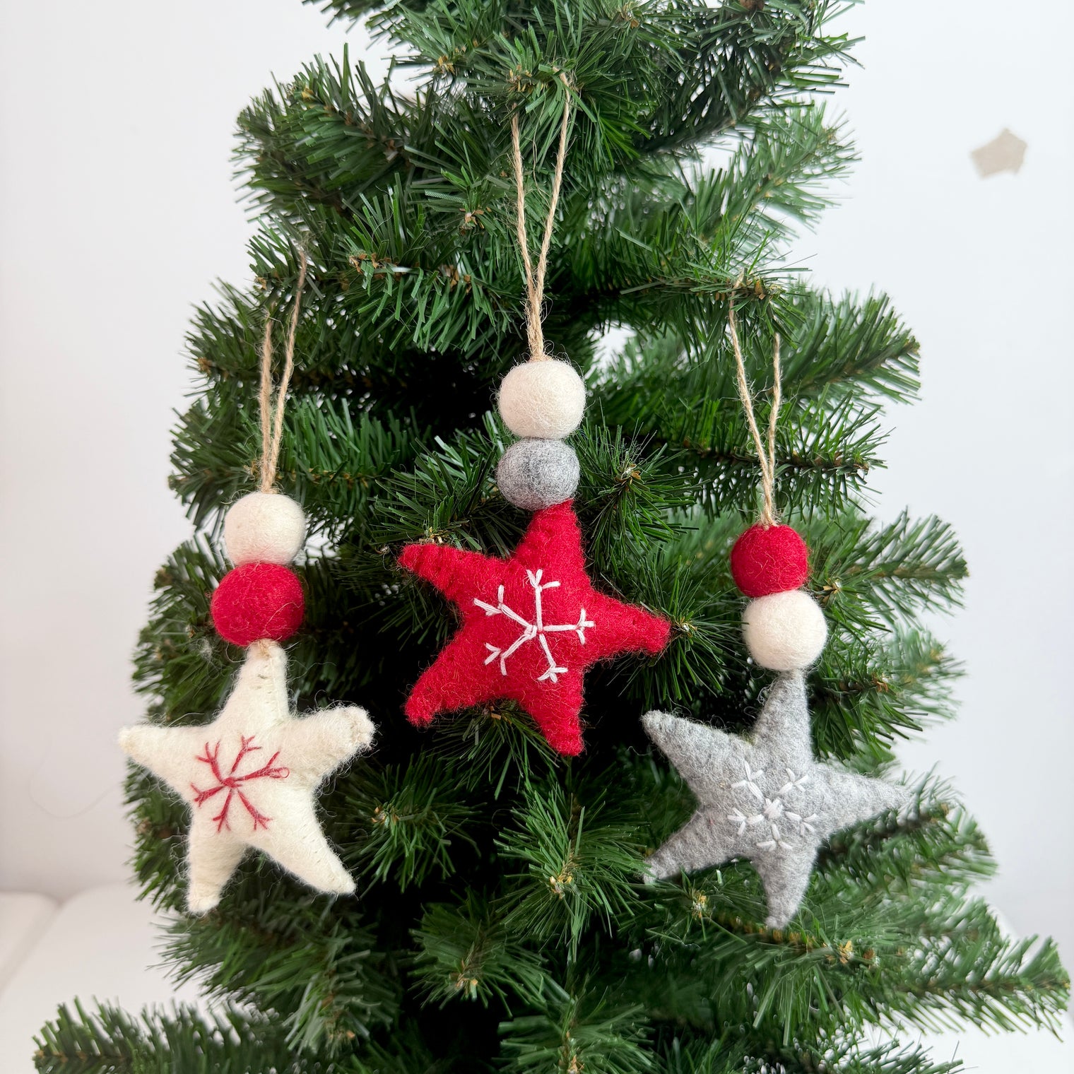 Handmade Felt Star Snowflake Christmas Ornament