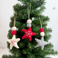 Handmade Felt Star Snowflake Christmas Ornament