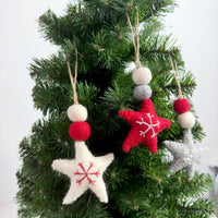 Handmade Felt Star Snowflake Christmas Ornament