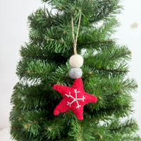 Handmade Felt Star Snowflake Christmas Ornament