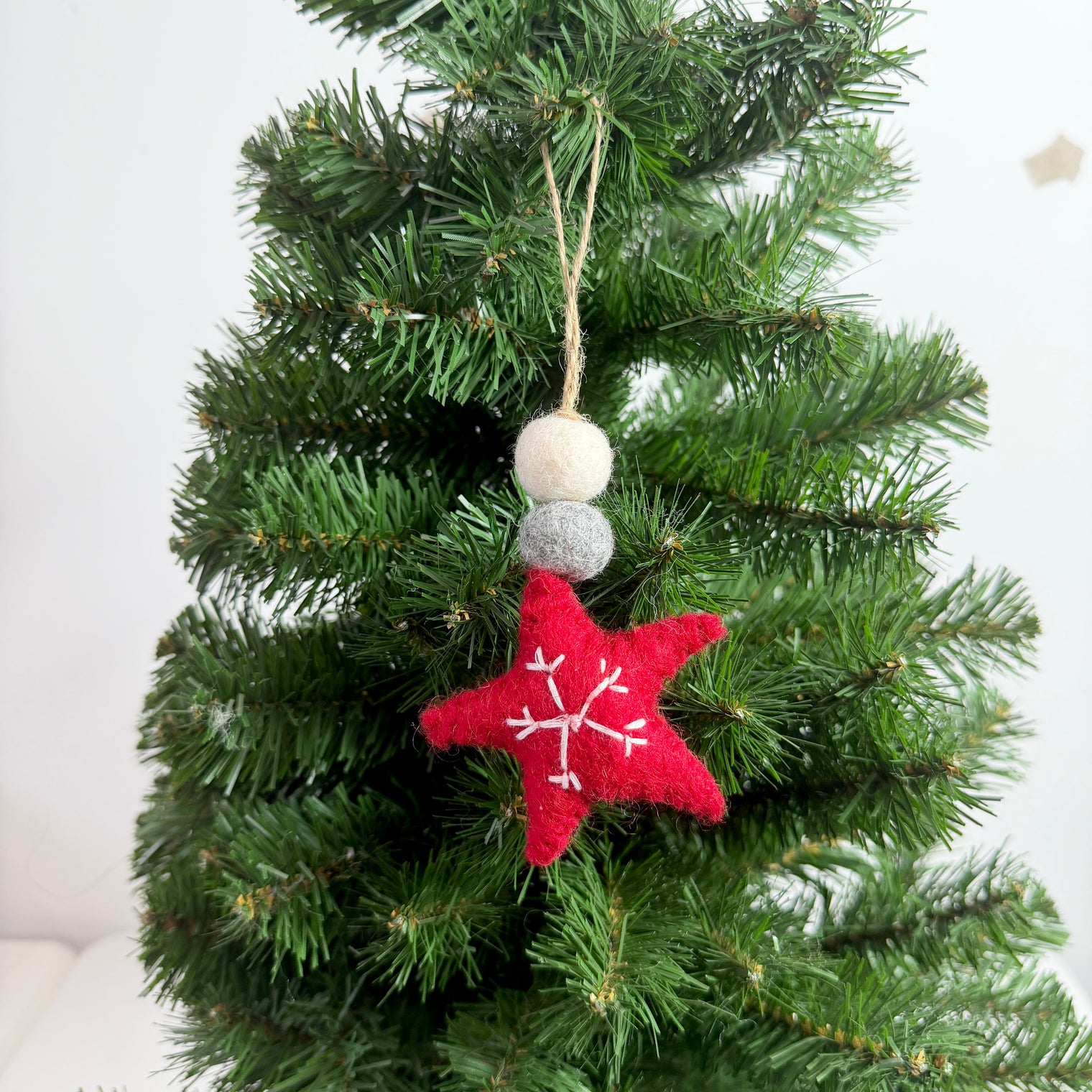 Handmade Felt Star Snowflake Christmas Ornament