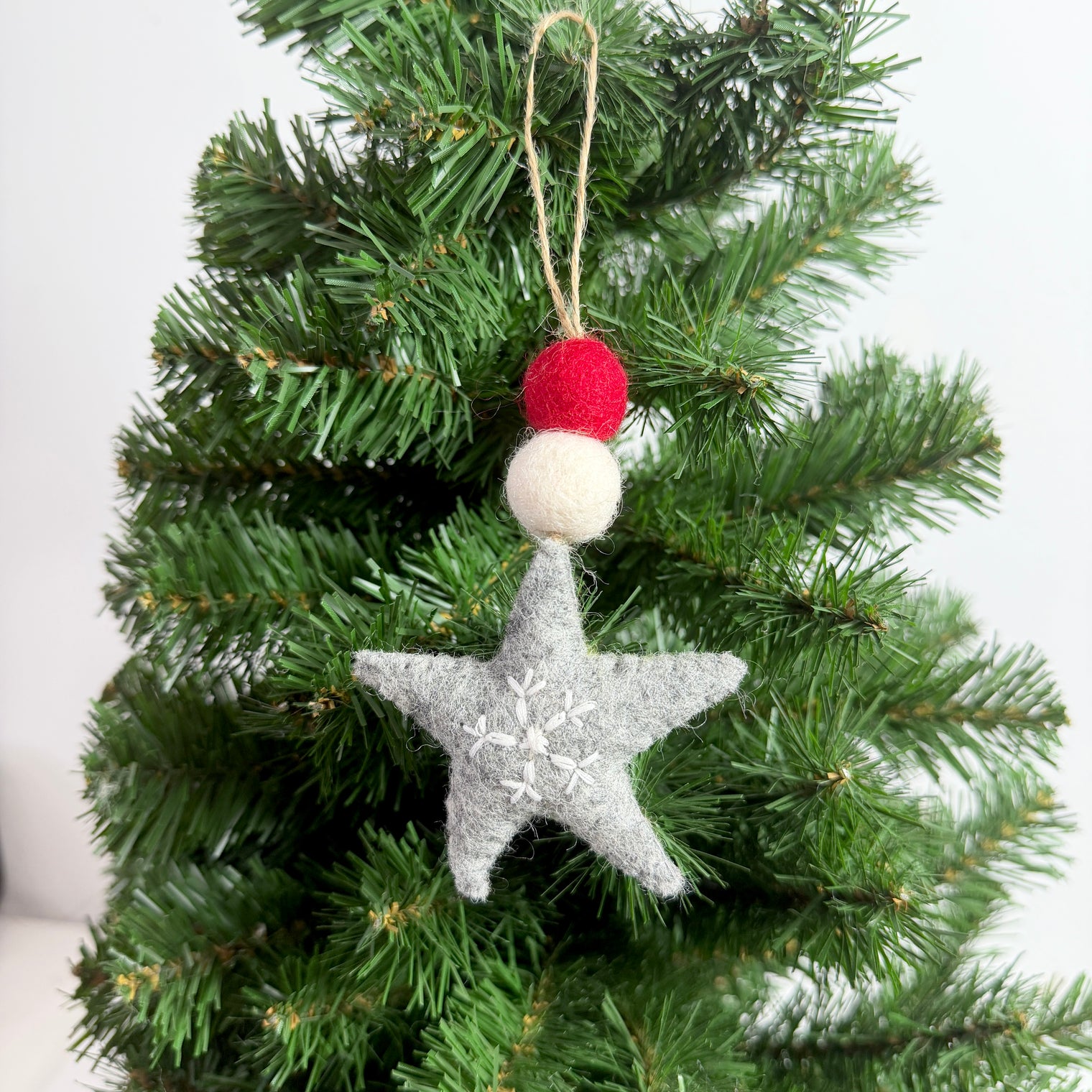 Handmade Felt Star Snowflake Christmas Ornament