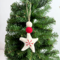Handmade Felt Star Snowflake Christmas Ornament