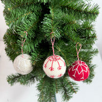 Embroidered Felt Ball Christmas Ornament