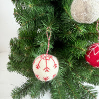 Embroidered Felt Ball Christmas Ornament